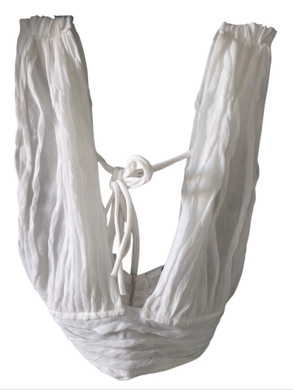White Fox Boutique White Plunge Tie-Back Halter Camisole Size X-Small